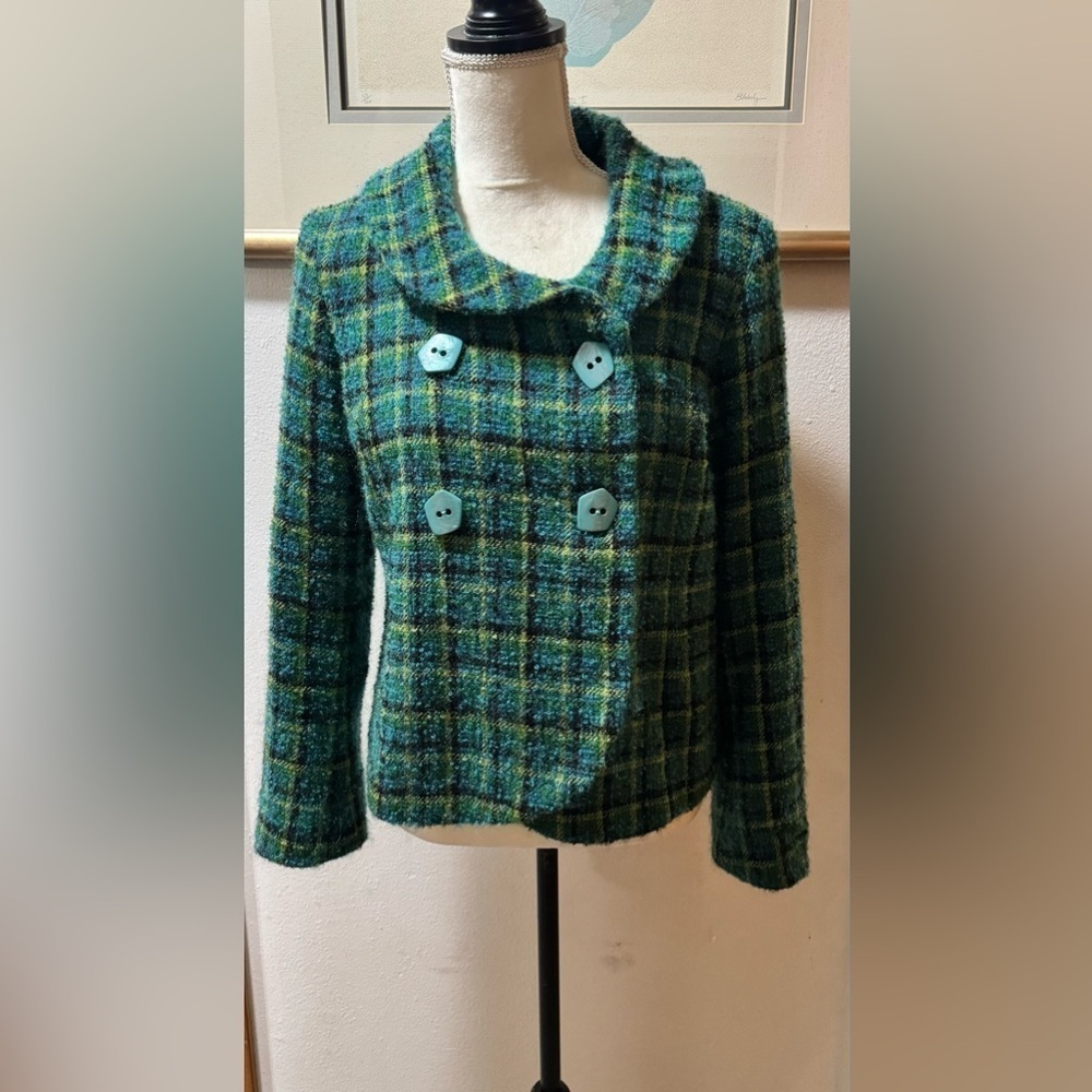 Pendleton Women Green Blazer Size 12 petite